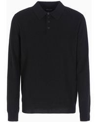 Giorgio Armani - Long-sleeved Pure Cashmere Polo Shirt - Lyst