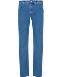 Giorgio Armani - Five-Pocket, Regular-Fit, Stretch Cotton-Denim Trousers - Lyst