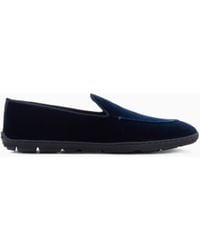 Giorgio Armani - Velvet Slip On Shoes With A Flexible Rubber Sole - Lyst