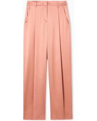 Giorgio Armani - Silk Double Satin Single-Pleat Trousers - Lyst
