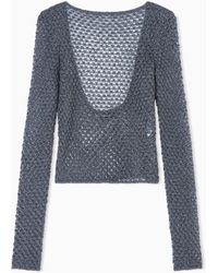Giorgio Armani - Viscose And Metallic Mesh Jumper - Lyst