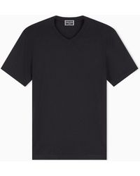 Giorgio Armani - Jersey T-Shirt With A V-Neck - Lyst