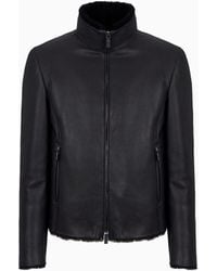 Giorgio Armani - Zipped Sheepskin Blouson - Lyst