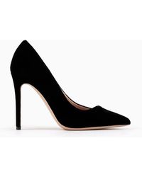 Giorgio Armani - Velvet Court Shoes With An Asymmetric Top Line - Lyst