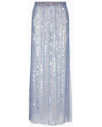 Giorgio Armani - Long Skirt With All-over Embroidery - Lyst