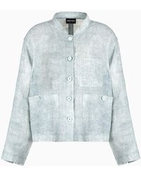 Giorgio Armani - Denim Collection Denim-effect Linen Cosy Shirt - Lyst