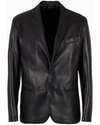 Giorgio Armani - Single-breasted, Nappa-leather Jacket - Lyst