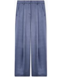 Giorgio Armani - Silk Double Satin Single-Pleat Trousers - Lyst