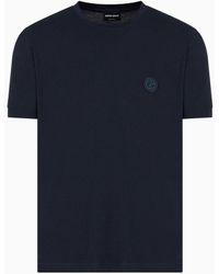 Giorgio Armani - Camiseta De Manga Corta En Punto De Algodón Pima - Lyst