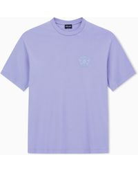Giorgio Armani - Cotton And Modal T-Shirt With Embroidery - Lyst