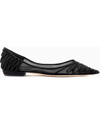 Giorgio Armani - Tulle Ballerinas With Suede Embroidery - Lyst