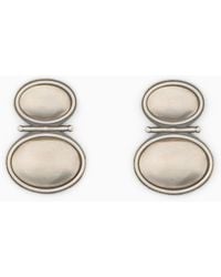 Giorgio Armani - Orecchini A Clip Con Design A Doppio Ovale - Lyst