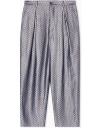 Giorgio Armani - Jacquard Viscose, Silk And Linen Single-Pleat Trousers - Lyst