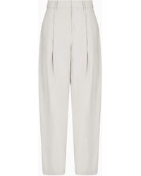 Giorgio Armani - Hose Mit Einer Bundfalte Aus Gewaschener Seide - Lyst