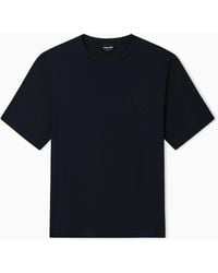 Giorgio Armani - Cotton And Modal T-Shirt With Embroidery - Lyst