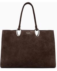 Giorgio Armani - Mittelgroße Shopper-Tasche Aus Veloursleder - Lyst