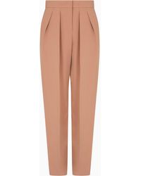 Giorgio Armani - Silk Cady Trousers With Pleats - Lyst