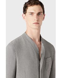 Giorgio Armani - Giacca Monopetto In Viscosa Stretch Bicolore - Lyst