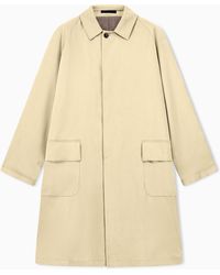 Giorgio Armani - Trench Coat Oversized Fit Washed Lyocell Poplin - Lyst