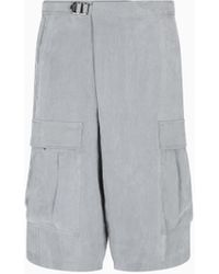 Giorgio Armani - Bermudas Cargo De Lyocell Desteñido - Lyst