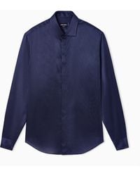 Giorgio Armani - Regular Fit Silk Shirt With Geometric Print - Lyst