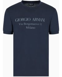 Giorgio Armani - T-Shirt Mit Rundhalsausschnitt Der Borgonuovo 11-Reihe Aus Pima-Baumwolljersey - Lyst