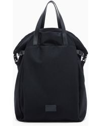Giorgio Armani - Mesh And Leather Backpack - Lyst