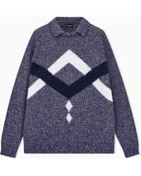 Giorgio Armani - Sweater Oversized Intarsia - Lyst