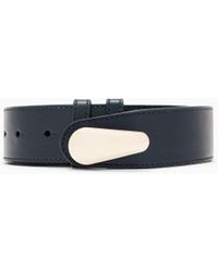 Giorgio Armani - Shiny Leather Belt With A Teardrop-Shaped Twist Lock - Lyst