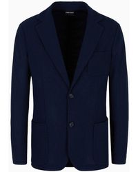 Giorgio Armani - Upton Line Single-breasted Jacket In Silk And Cotton - Lyst