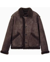 Giorgio Armani - Blouson Jacket Regular Fit Shearling - Lyst