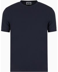 Giorgio Armani - T-Shirt Mit Rundhalsausschnitt Icon Aus Viskosejersey Mit Stretchanteil - Lyst