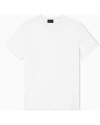 Giorgio Armani - Cotton Crew Neck T-Shirt With Embroidered Logo - Lyst