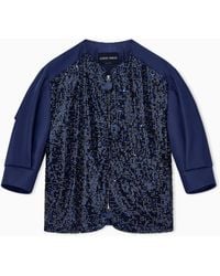 Giorgio Armani - Chaqueta Corta De Shantung De Seda Con Lentejuelas - Lyst