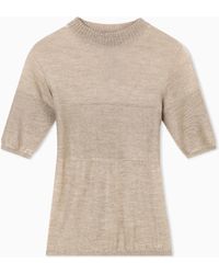 Giorgio Armani - Short-Sleeved Cashmere And Silk Jumper - Lyst