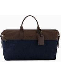 Giorgio Armani - Small Duffel Bag In A Tricot Knit And Leather - Lyst