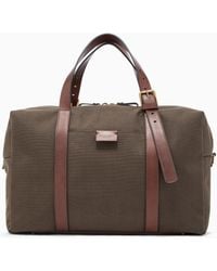 Giorgio Armani - Canvas-And-Leather Duffel Bag - Lyst