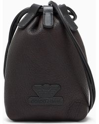 Giorgio Armani - X Kith Mini Pebbled-Leather Drawstring Bag - Lyst