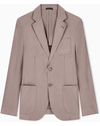 Giorgio Armani - Single-Breasted Patch-Pocket Blazer - Lyst