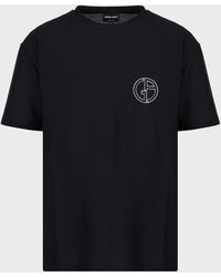 Giorgio Armani T-shirt Ras-du-cou En Mesh Stretch - Noir