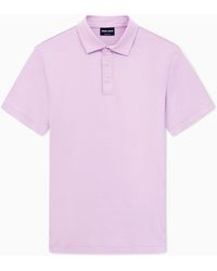 Giorgio Armani - Silk And Cotton-Mélange Jersey Polo Shirt - Lyst
