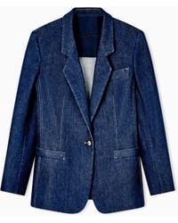 Giorgio Armani - Denim Single-Breasted Jacket - Lyst