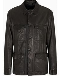 Giorgio Armani - Lambskin Nappa Leather Safari Jacket - Lyst