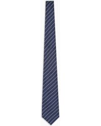Giorgio Armani - Pure Silk Tie With Jacquard Stripes - Lyst