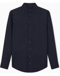 Giorgio Armani - Regular Fit Cotton Seersucker Shirt - Lyst