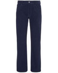 Giorgio Armani - Regular-fit, Five-pocket Trousers In Ribbed Cotton And Cashmere - Lyst