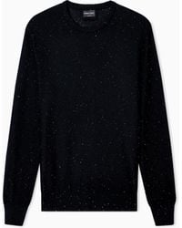 Giorgio Armani - Jersey De Cuello Redondo En Cachemir Y Seda Con Strass Giorgio's - Lyst