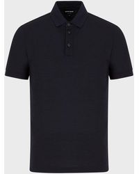 Homme T-shirts T-shirts Giorgio Armani Polo En Piqué De Pure Laine Vierge Laines Giorgio Armani pour homme en coloris Noir 