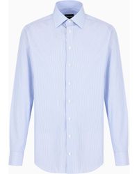 Giorgio Armani - Camisa Regular Fit En Algodón De Máxima Calidad Con Rayas - Lyst