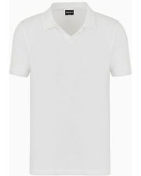 Giorgio Armani - Stretch Bamboo-viscose Jersey Polo Shirt - Lyst